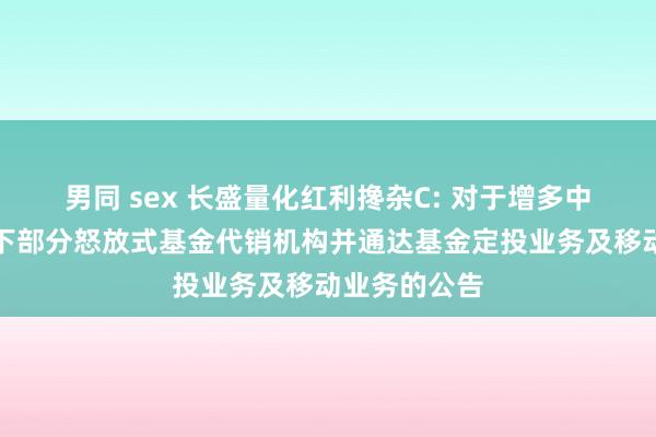 男同 sex 长盛量化红利搀杂C: 对于增多中泰证券为旗下部分怒放式基金代销机构并通达基金定投业务及移动业务的公告