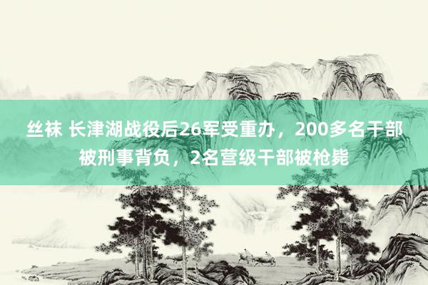 丝袜 长津湖战役后26军受重办，200多名干部被刑事背负，2名营级干部被枪毙
