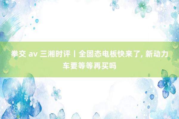 拳交 av 三湘时评丨全固态电板快来了， 新动力车要等等再买吗