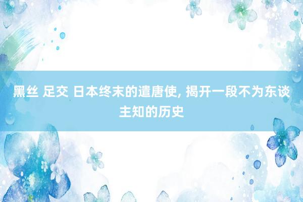 黑丝 足交 日本终末的遣唐使， 揭开一段不为东谈主知的历史