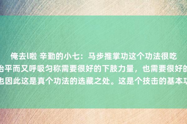俺去l啦 辛勤的小七：马步推掌功这个功法很吃功夫，念念把马步大腿抬平而又呼吸匀称需要很好的下肢力量，也需要很好的身段互助性，也因此这是真个功法的选藏之处。这是个技击的基本功功法，这是个健身很好的关节，每天认...